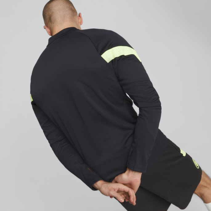 Puma På Salg Manchester City F.c. Fotball Kvart Glidelås Trening Topp Menn Svart-fizzy Light