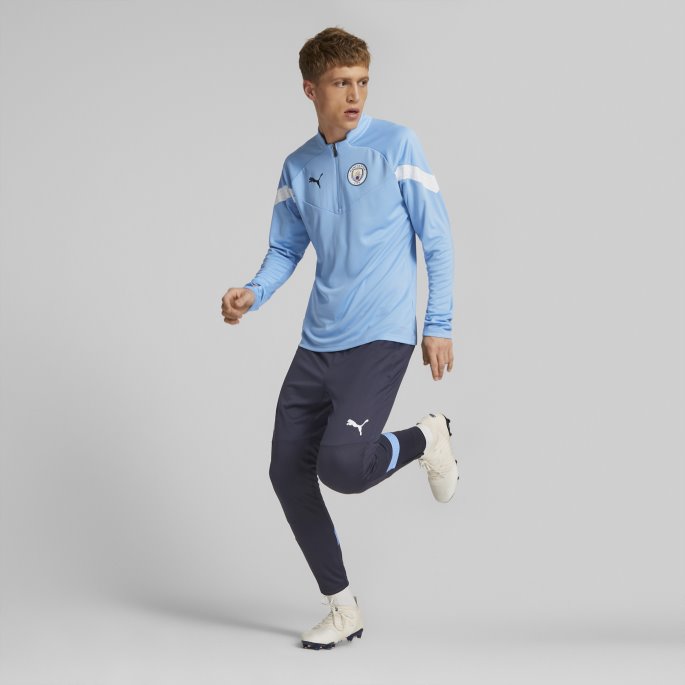 Puma På Salg Team Lys Blå-hvit Manchester City F.c. Fotball Quarter-zip Trening Topp Menn