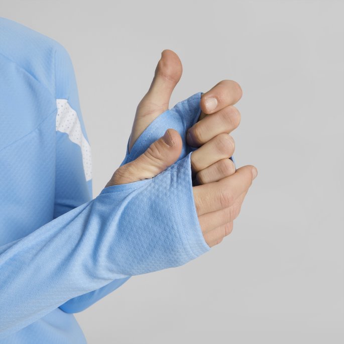 Puma På Salg Team Lys Blå-hvit Manchester City F.c. Fotball Quarter-zip Trening Topp Menn