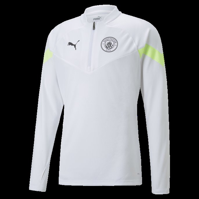 Hvitt Brusende Lys Manchester City F.c. Fotball Quarter-zip Trening Topp Menn Puma På Salg