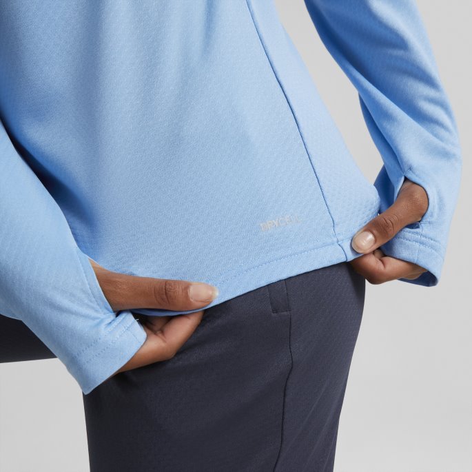 Puma På Salg Team Lys Blå-hvit Manchester City F.c. Fotball Quarter-zip Trening Topp Kvinner