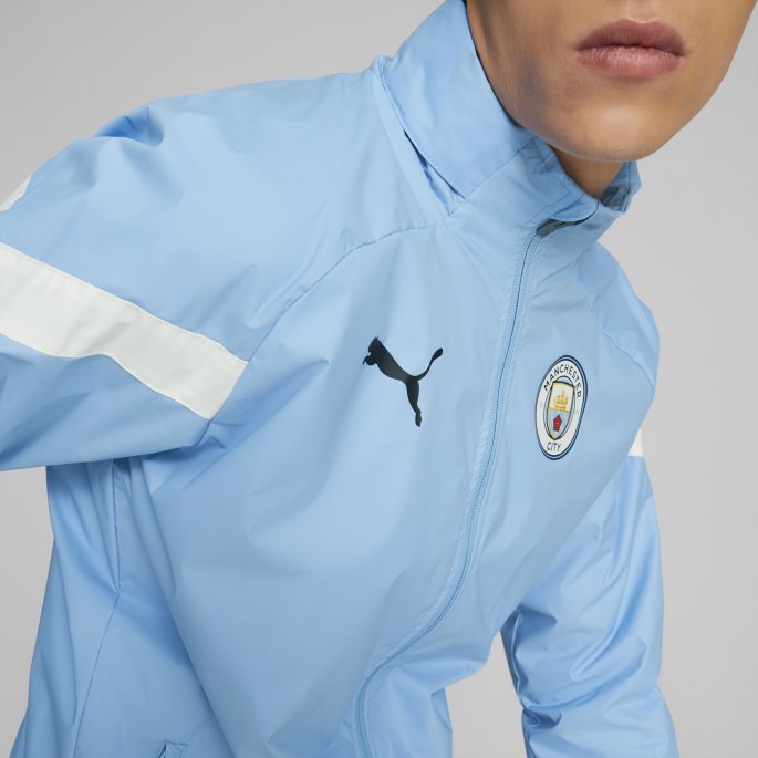 Puma På Salg Team Lys Blå-hvit Manchester City F.c. Fotball Allværsjakke Herre