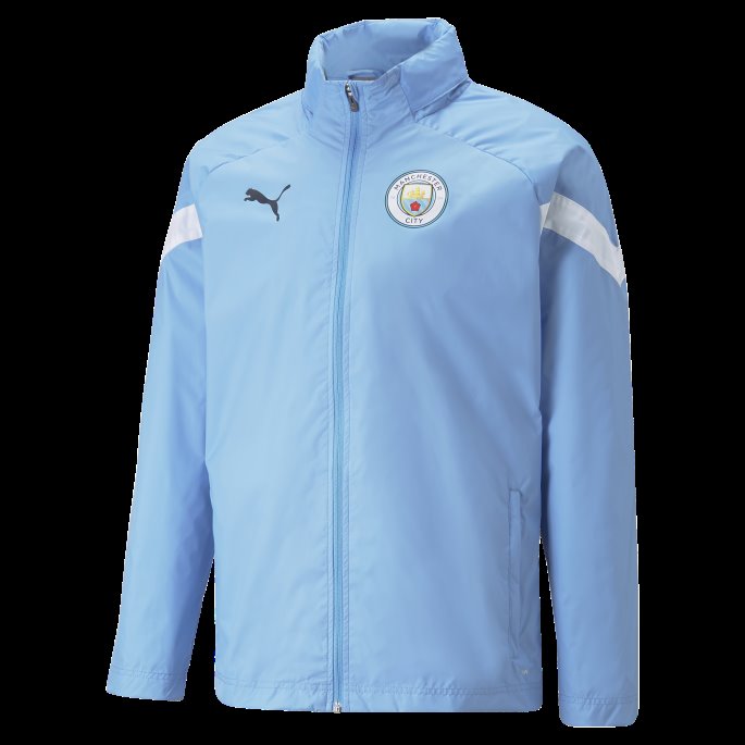 Puma På Salg Team Lys Blå-hvit Manchester City F.c. Fotball Allværsjakke Herre