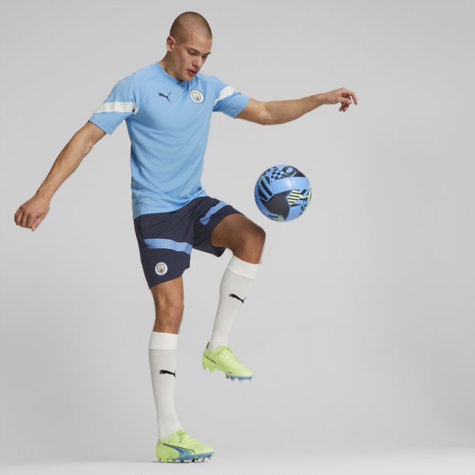Parisisk Nattlag Blå Puma På Salg Manchester City F.c. Fotball Treningshorts Menn