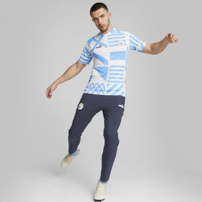 White-team Lyseblå Puma På Salg Manchester City F.c. Fotball Førkamptrøye Menn