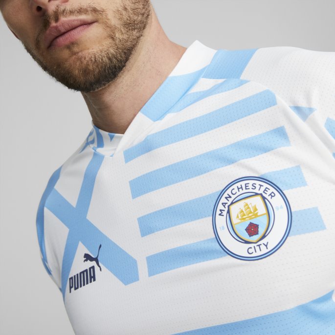 White-team Lyseblå Puma På Salg Manchester City F.c. Fotball Førkamptrøye Menn