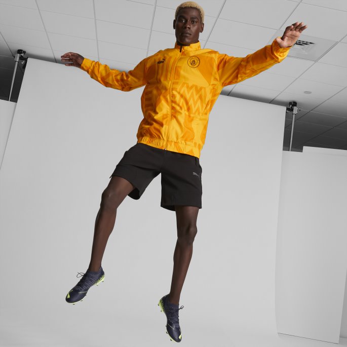 Manchester City F.c. Prematch Herre Fotballjakke Puma På Tilbud Spectra Gul-svart