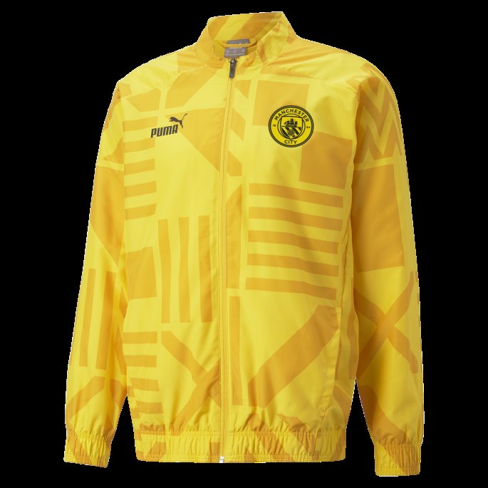 Manchester City F.c. Prematch Herre Fotballjakke Puma På Tilbud Spectra Gul-svart