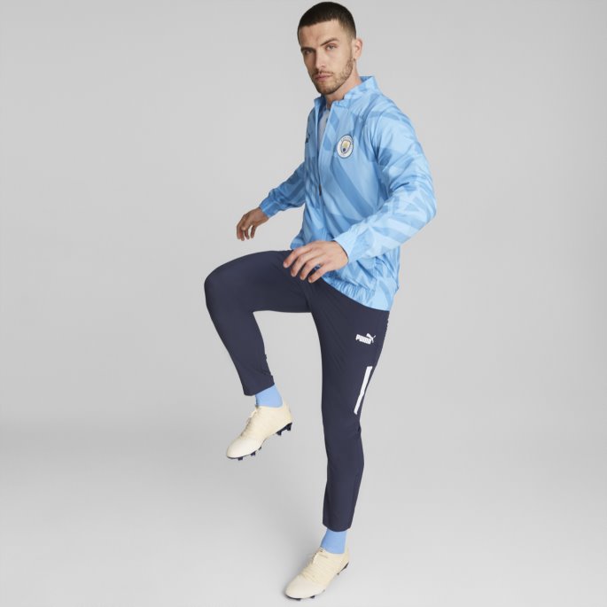 Manchester City F.c. Prematch Fotballjakke Herrelag Lys Blå-peacoat Puma På Salg