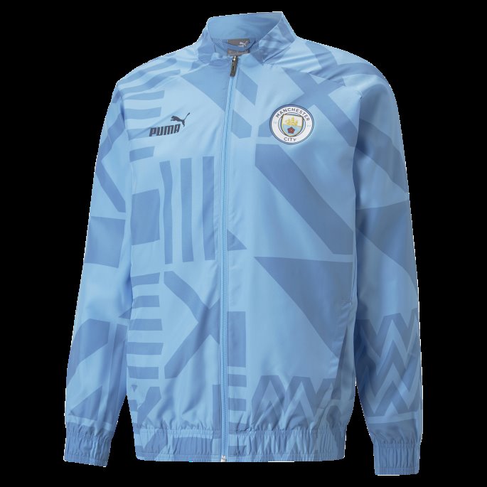 Manchester City F.c. Prematch Fotballjakke Herrelag Lys Blå-peacoat Puma På Salg