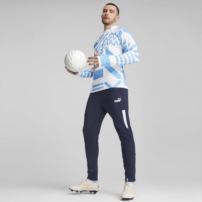 Manchester City F.c. Prematch Fotballbukser Herre Peacoat-hvit Puma På Salg