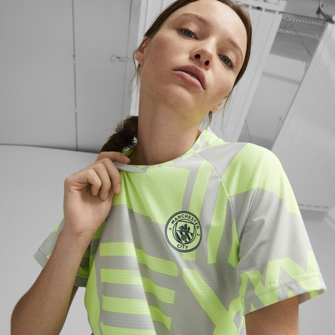 Manchester City F.c. Fotball Førkampstrøye Kvinner Puma På Tilbud Grå Fiolett-fizzy Light