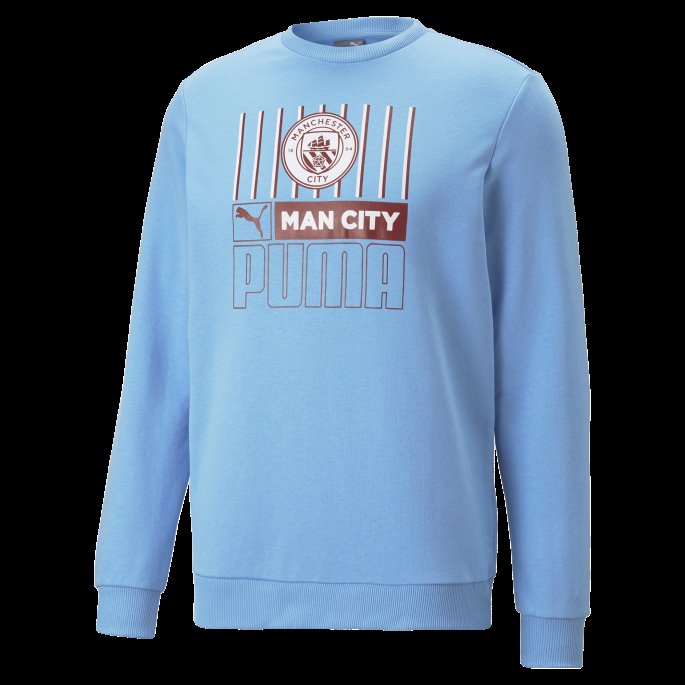 Lag Lys Blå-intens Rød Manchester City F.c. Fotball Ftblcore Sweatshirt Menn Puma På Salg