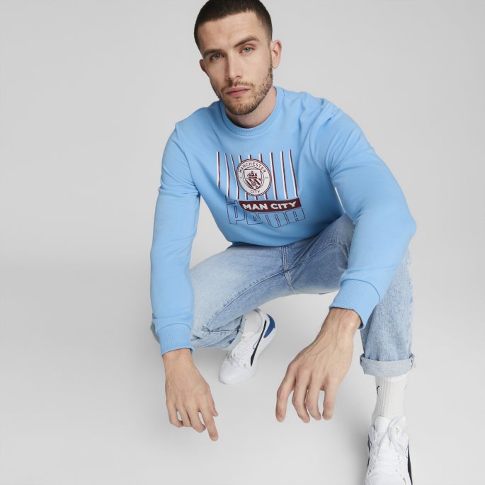 Manchester City F.c. Fotball Ftblcore Genser Menn Puma På Salg Team Lys Blå-intens Rød