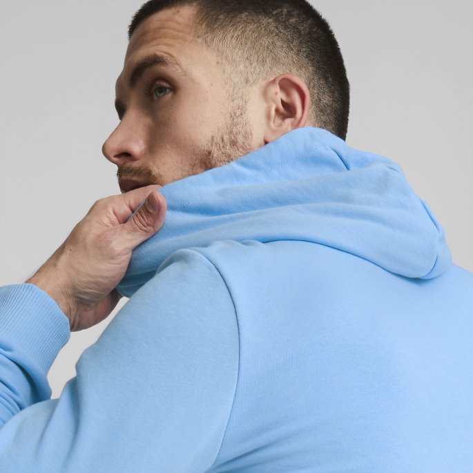 Puma På Salg Team Lys Blå-intens Rød Manchester City F.c. Fotball Ftblcore Hettegenser Menn