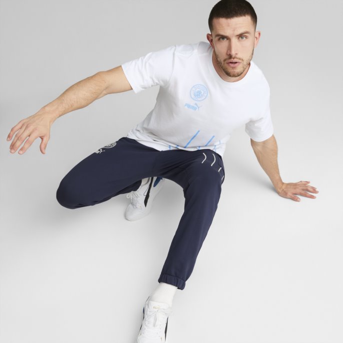 White-team Lyseblå Puma På Salg Manchester City F.c. Ftblculture Tee Menn