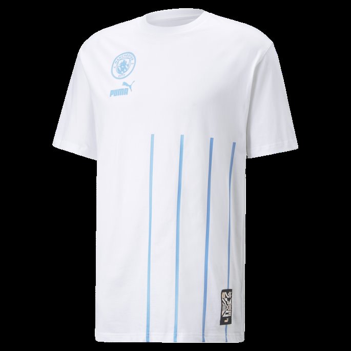 White-team Lyseblå Puma På Salg Manchester City F.c. Ftblculture Tee Menn
