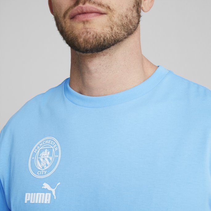 Lag Lys Blå-hvit Manchester City F.c. Ftblculture Tee Menn Puma På Salg