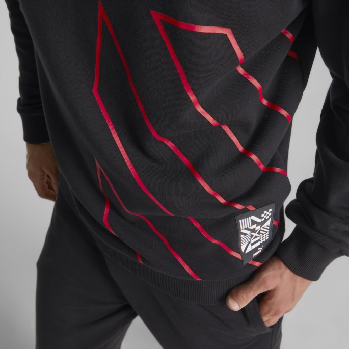 Svart-tango Rød Manchester City F.c. Ftblculture Crewneck Genser Menn Puma På Salg