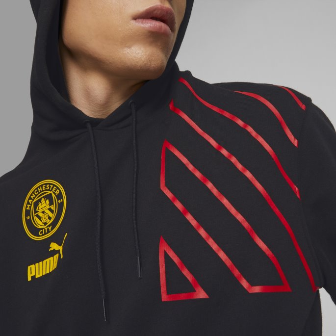 Puma På Salg Svart-tango Rød Manchester City F.c. Ftblculture Hettegenser Menn