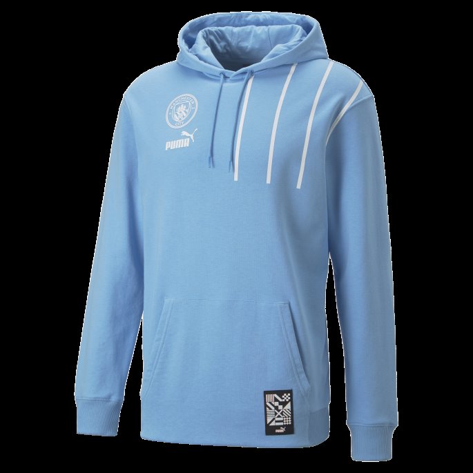 Puma På Salg Team Lys Blå-hvit Manchester City F.c. Ftblculture Hettegenser Menn