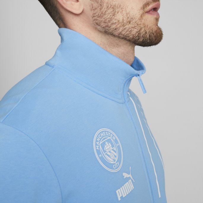 Team Lys Blå-hvit Puma På Salg Manchester City F.c. Ftblculture Treningsjakke Herre