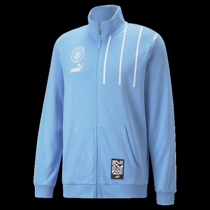 Team Lys Blå-hvit Puma På Salg Manchester City F.c. Ftblculture Treningsjakke Herre