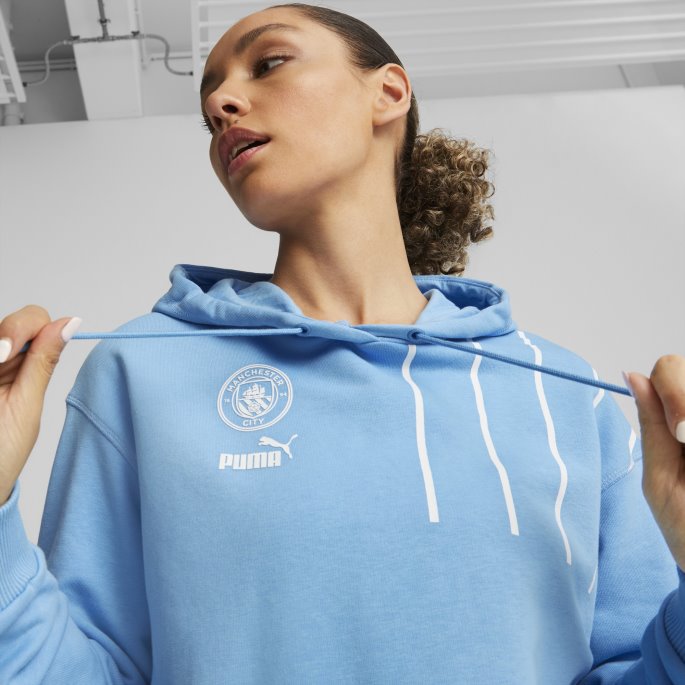 Team Lys Blå-hvit Puma På Salg Manchester City F.c. Ftblculture Hettegenser Kvinner