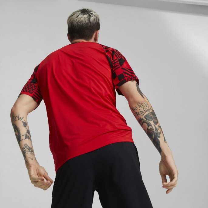 Rød-svart Austria Fotball Prematch Jersey Herre Puma På Salg