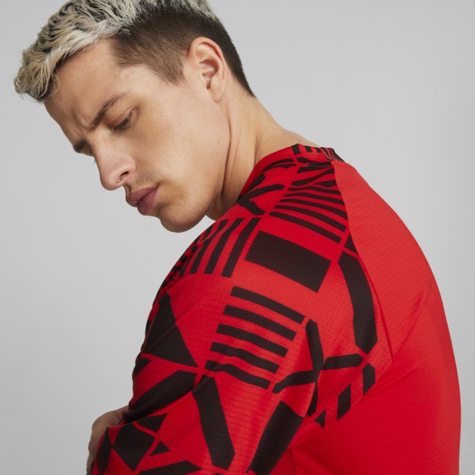 Rød-svart Austria Fotball Prematch Jersey Herre Puma På Salg
