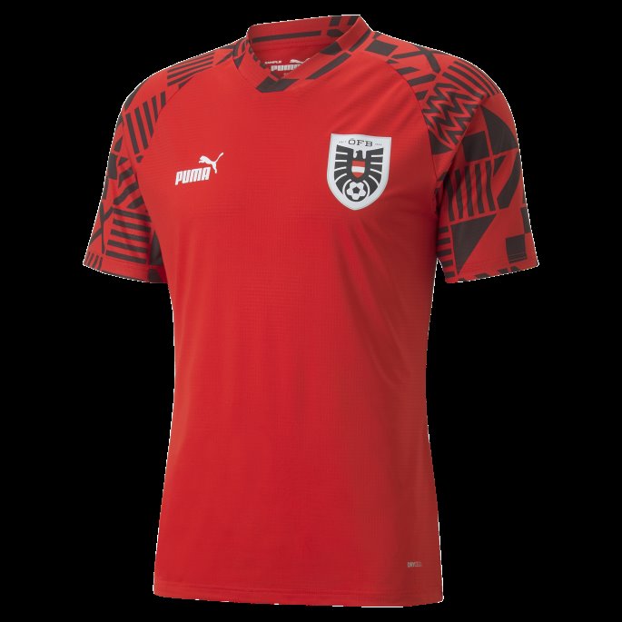 Rød-svart Austria Fotball Prematch Jersey Herre Puma På Salg