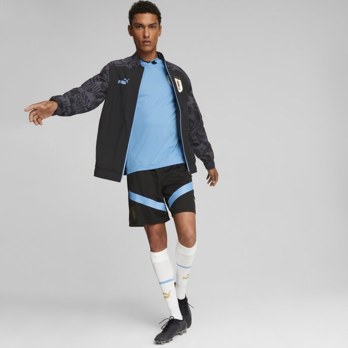 Uruguay Fotball Førkampsjakke Menn Svart Puma På Salg
