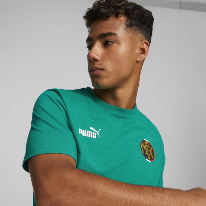 Puma På Tilbud Ftblcore Herre Fan T-skjorte Pepper Grønn-hvit