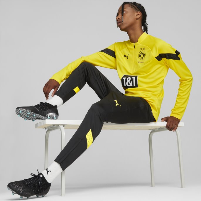 Borussia Dortmund Fotball Quarter-zip Trening Topp Menn Cyber Gul Puma På Salg