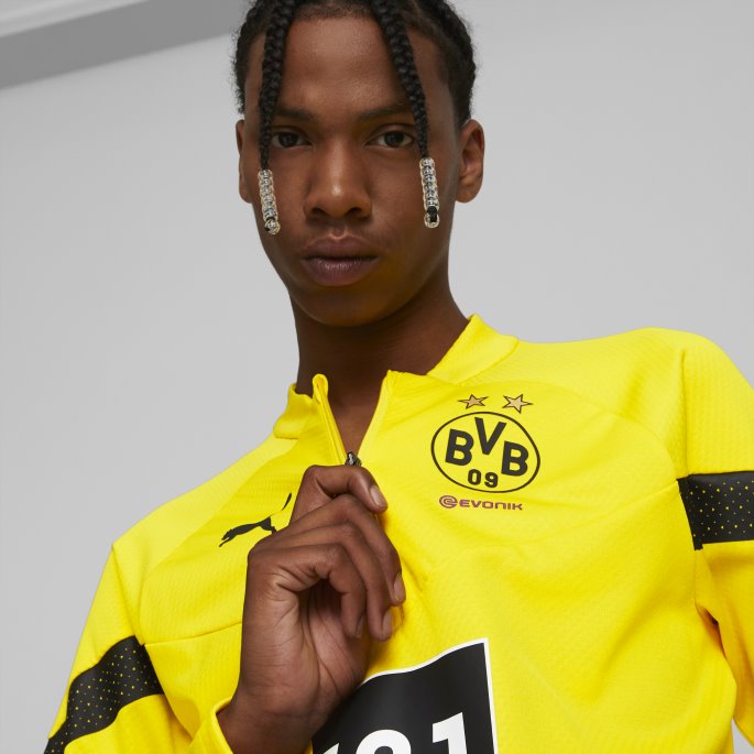 Borussia Dortmund Fotball Quarter-zip Trening Topp Menn Cyber Gul Puma På Salg