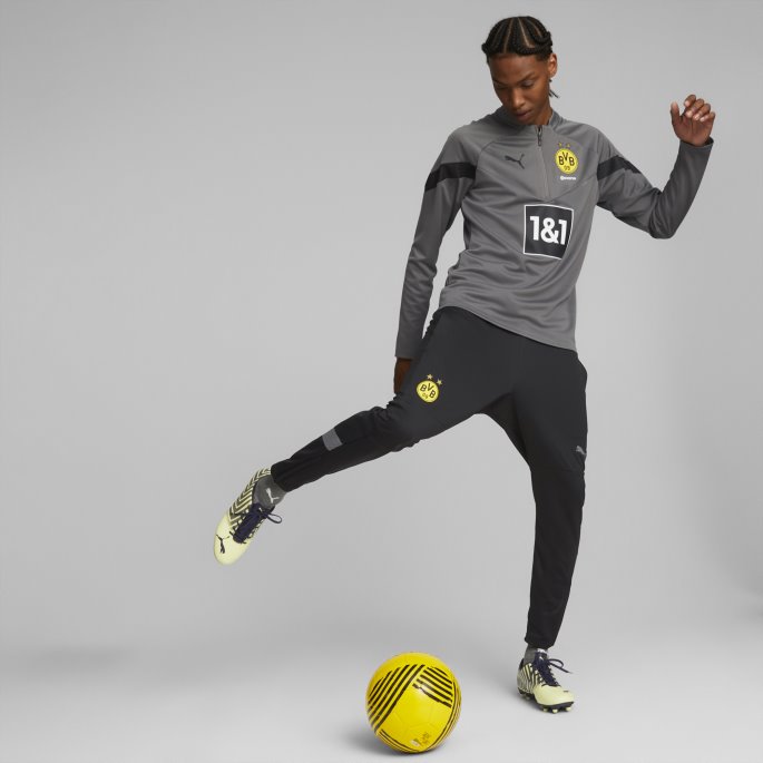 Puma På Tilbud Borussia Dortmund Fotball Quarter-zip Trening Topp Menn Røkt Perle