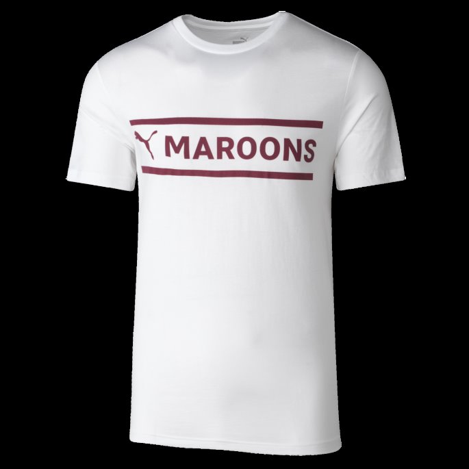 Puma På Tilbud Hvit Queensland Maroons Herre Logo T-skjorte