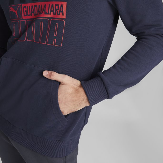 Peacoat-rød C.d. Guadalajara Fotball Ftblcore Hettegenser For Menn Puma På Salg