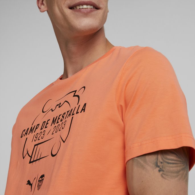 Puma På Salg Dyp Aprikos-svart Valencia Cf Fotball Mestalla 100 år Ftblcore Tee Menn