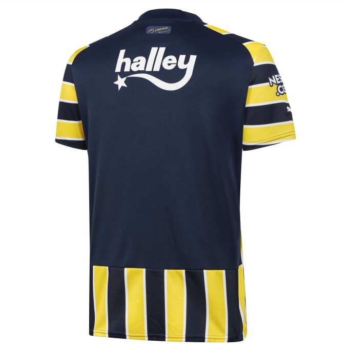 Fenerbah E S.k. Hjem 22-23 Replica Jersey Herre Middelalder Blå-flammende Gul Puma På Salg