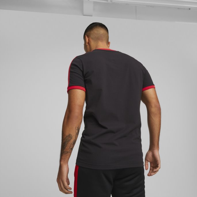 A.c. Milan Ftblheritage T7 Tee Menn Puma På Tilbud Svart-tango Rød