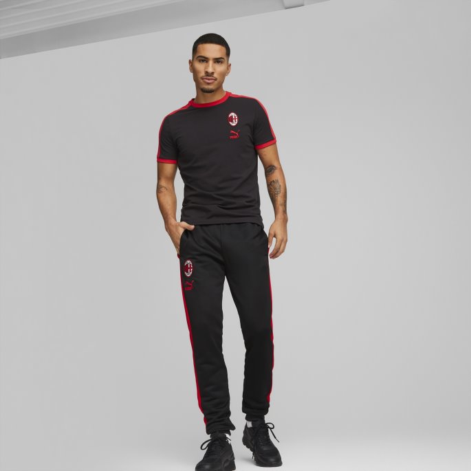 A.c. Milan Ftblheritage T7 Tee Menn Puma På Tilbud Svart-tango Rød