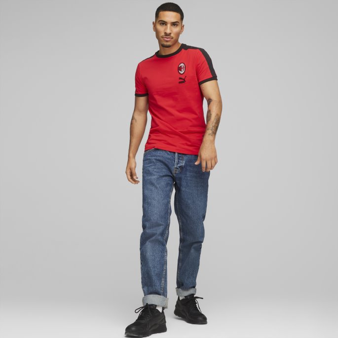 Tango Rød -svart Puma På Salg A.c. Milan Ftblheritage T7 Tee Menn
