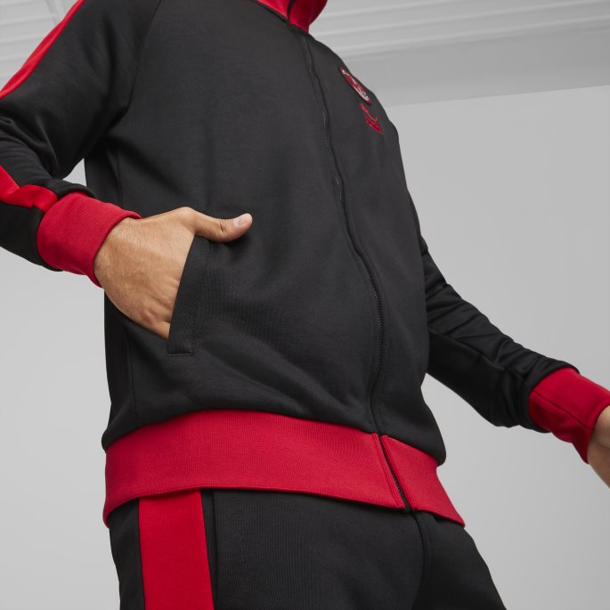 Puma På Salg A.c. Milan Ftblheritage T7 Treningsjakke Herre Svart-tango Rød