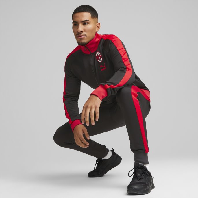 Puma På Salg A.c. Milan Ftblheritage T7 Treningsjakke Herre Svart-tango Rød