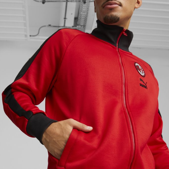 Puma På Tilbud Tango Rød -svart A.c. Milan Ftblheritage T7 Treningsjakke Herre