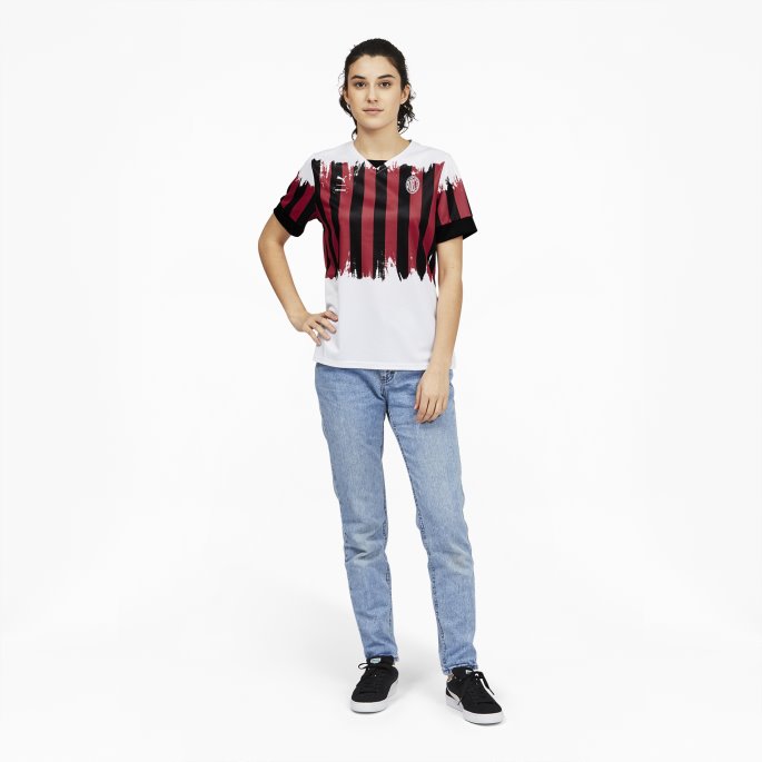 Hvit-tango Rød Puma På Salg A.c. Milan X Nemen Replica Fotballdrakt For Kvinner