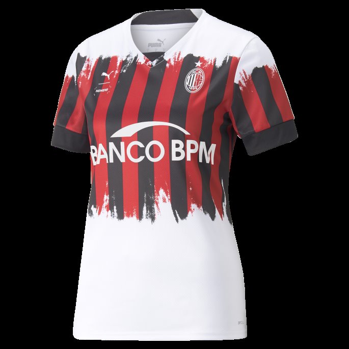 Hvit-tango Rød Puma På Salg A.c. Milan X Nemen Replica Fotballdrakt For Kvinner