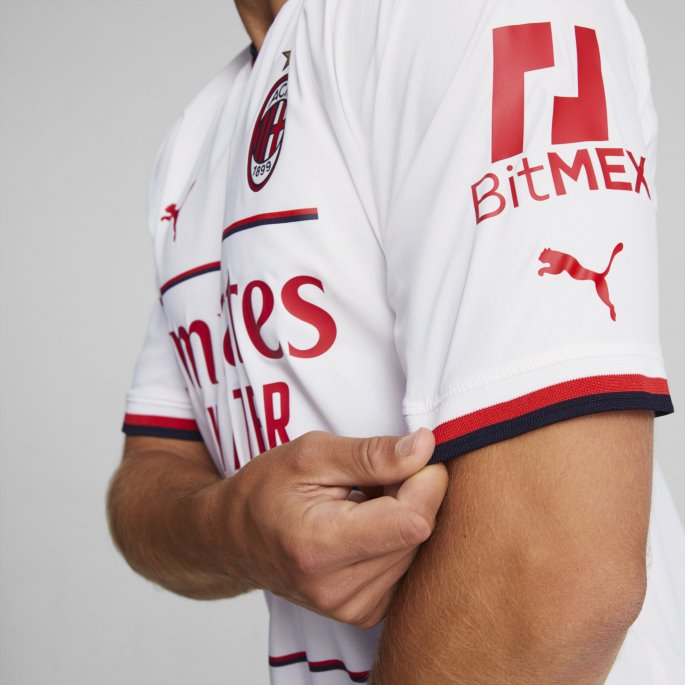 A.c. Milan Borte 22-23 Autentisk Jersey Herre Hvit-tango Rød Puma På Salg
