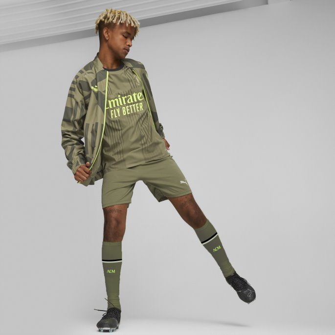Puma På Salg A.c. Milan Tredje 22-23 Autentisk Jersey Herre Mørkegrønn Mose-vår Mose